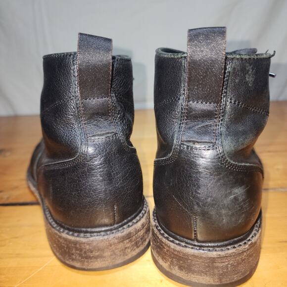 Rag & Bone Black Leather Lace Up Boots - Size 12 - Picture 4 of 13